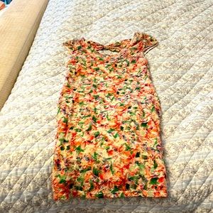 Free people pink and green Floral dress size small